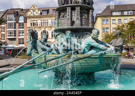 History column sculpture at the Gorresplatz square in Koblenz, GErmany Stock Photo