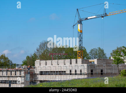 Shell of a construction site with crane Stock Photo