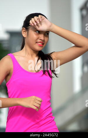 Sleepy Female Athlete Stock Photo - Alamy