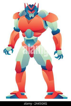 Giant Robot on White Stock Vector