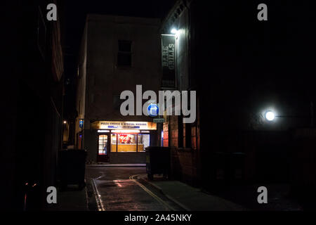 Night scenes in Weston-super-Mare, Somerset, England. Stock Photo