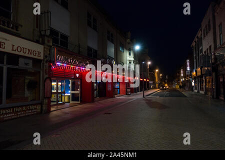 Night scenes in Weston-super-Mare, Somerset, England. Stock Photo