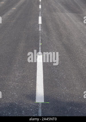 New asphalt texture with white line Stock Photo