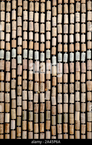 Wine bottle cork fly screen in the village of El Borge, Axarquia, Malaga, Andalucia, Costa del Sol, Spain Stock Photo