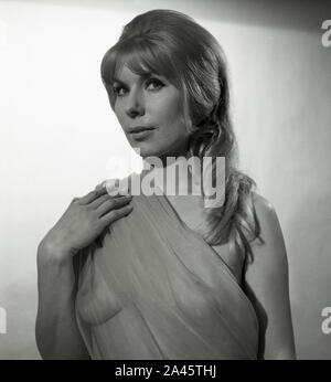 1960's photoshoot Female Model Classically Dressed like a Roman or Greek Goddess, c1969  Photo by Tony Henshaw Archive