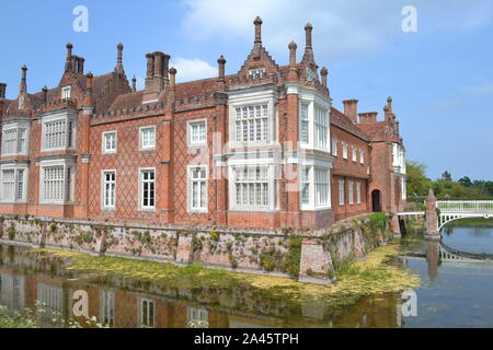 Helingham Hall and moat, Suffolk, Stowmarket, United Kingdom Stock Photo