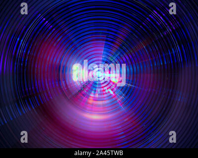 Abstract neon glowing disk - digitally generated image Stock Photo