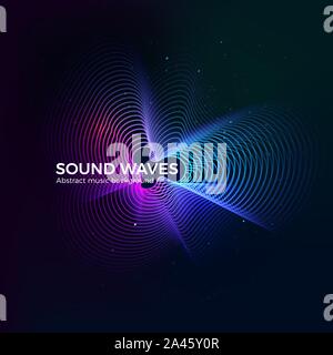 Dynamic radial sound equalizer design. Music album cover template. Abstract circular digital data form. Vector illustration Stock Vector