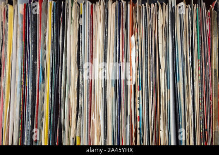 Singles 7” Vinyl records Stock Photo