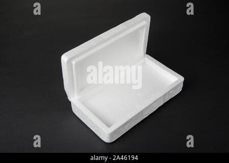 Polystyrene box on a black background for smartphone Stock Photo