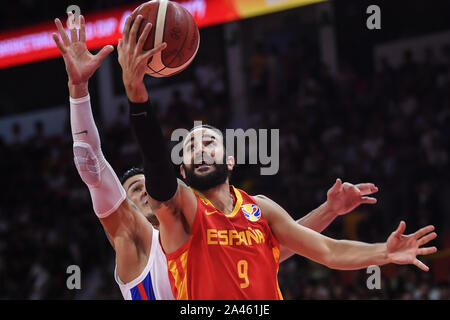 Spanish national basketball team player Rudy Fernandez, right, drives ...