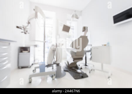 Blurred image of new modern dental clinic office Stock Photo