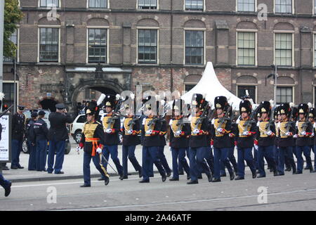 The Grenadiers and Rifles Guards Regiment of The Royal Netherland Monarch during Prinsjesdag procession in The Hague, South Holland in The Netherlands Stock Photo