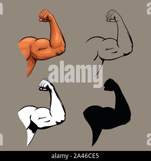 human hands biceps design set Stock Vector