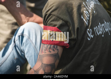 Fascistas se concentran en Barcelona el 12 de Octubre. Stock Photo