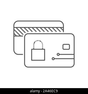 Credit or debit card for payments. Security concept Line icon for web sites and applications. Stock Vector
