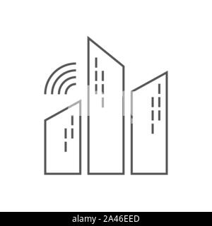The concept of smart city. The development of the Internet of things. Line icon for web sites and applications. EPS 10 Stock Vector