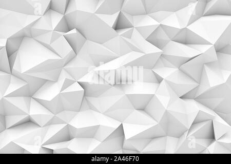 3d rendering of white polygonal triangular geometric abstract background. Geometric background. Computer graphics. Stock Photo