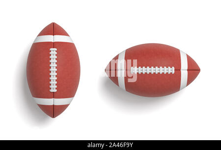 3d rendering of several oval American football ball hanging on a white  background and shown from different sides. Sport and recreation. Ball  games. At Stock Photo - Alamy