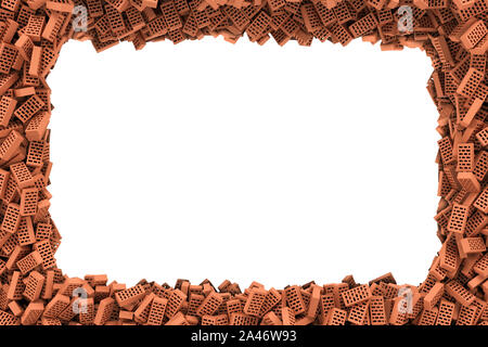 3d rendering of rectangle frame of bricks on white background. Photo ...
