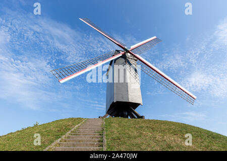 BRUGES, BELGIUM - AUGUST 2019; A Windmil Stock Photo