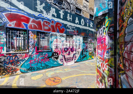 GHENT, BELGIUM - AUGUST 2019; The Graffiti Street Stock Photo