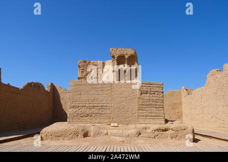 Landscape view of the Ruins of Jiaohe Lying in Xinjiang Province China. Stock Photo