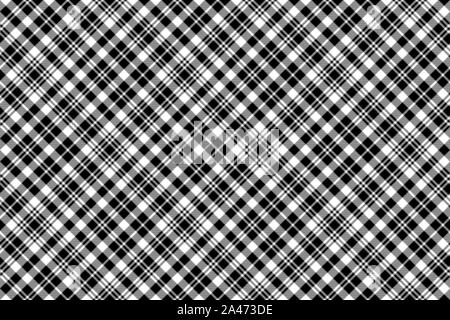 Black watch tartan fabric texture seamless pattern. Vector illustration. Stock Vector