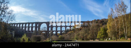 Panorama Göltzschtal bridge in the Vogtland Stock Photo