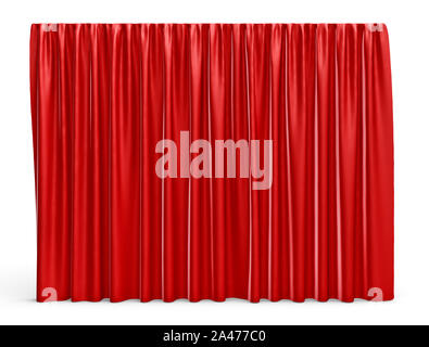 3d rendering of a red satin clothes is making a large curtain isolated on white background. Art object. Design element Stock Photo