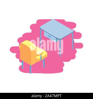 office desk with comfortable sofa vector illustration design Stock Vector