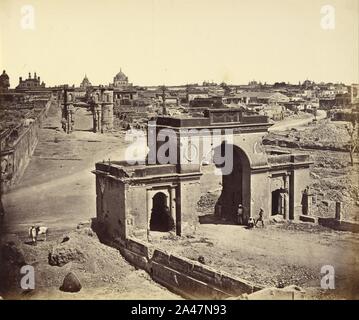 Felice Beato (British, born Italy - (Bailee Guard Gate, Taken from the Inside, Showing the Clock Tower) Stock Photo