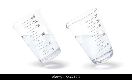 One Measuring Cup About Half Full Of Liquid Stock Illustration