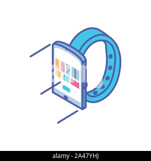 smart watch with apps icons in white background vector illustration design Stock Vector
