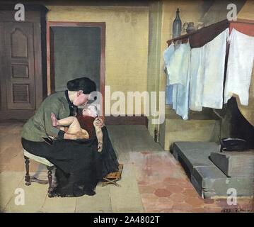 Ferdinand-hodler-mutter-und-kind-in-der-kueche-mother-and-childe-in-the-kitchen-1889. Stock Photo