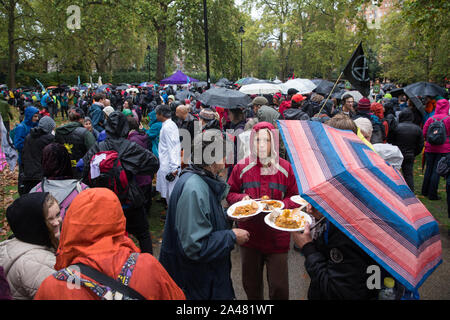 London, UK. 12 October, 2019. Thousands of climate activists from Extinction Rebellion convene for a ‘grief ceremony’ in Russell Square following a funeral procession from Marble Arch on the sixth day of International Rebellion protests. Credit: Mark Kerrison/Alamy Live News Stock Photo