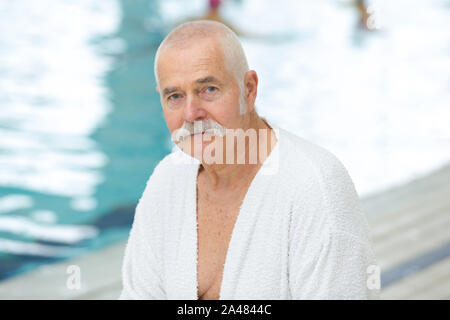 elderly spa client posing Stock Photo