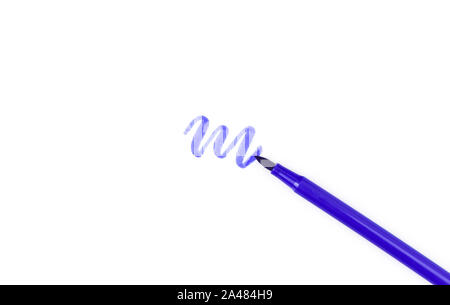 Purple pen marker isolated on white background. Stock Photo