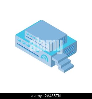 wireless router multimedia o tv box receiver on white background vector illustration design Stock Vector