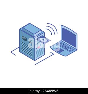 open laptop with server equipment vector illustration design Stock Vector