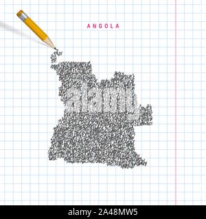 Scribble map of Angola. Sketch Country map for infographic, brochures ...