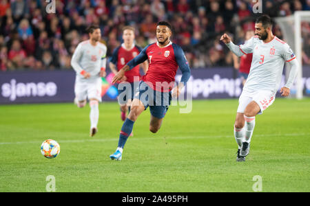 Oslo, Norway. 12th Oct, 2019. Joshua King (7) of Norway seen during the EURO 2020 qualifier match between Norway and Spain at Ullevaal Stadion in Oslo. (Photo Credit: Gonzales Photo/Alamy Live News Stock Photo