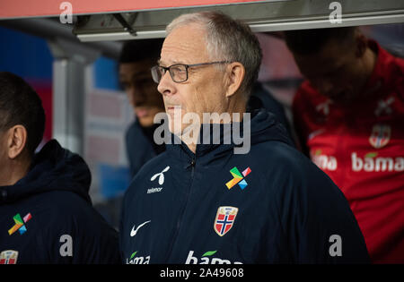 Oslo, Norway. 12th Oct, 2019. Manager Lars Lagerbäck of Norway seen during the EURO 2020 qualifier match between Norway and Spain at Ullevaal Stadion in Oslo. (Photo Credit: Gonzales Photo/Alamy Live News Stock Photo