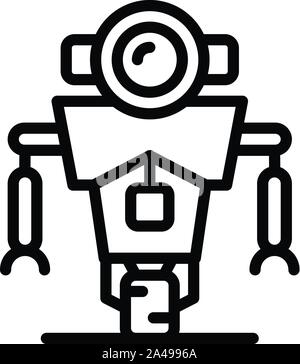 Science robot icon, outline style Stock Vector