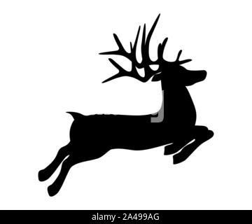 Reindeer is skipping for Christmas. Icon isolated on white Stock Vector