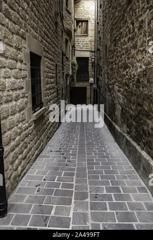 Old alley in a village, detail of architecture and history Stock Photo
