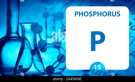 Phosphorus P chemical element. Phosphorus Sign with atomic number ...