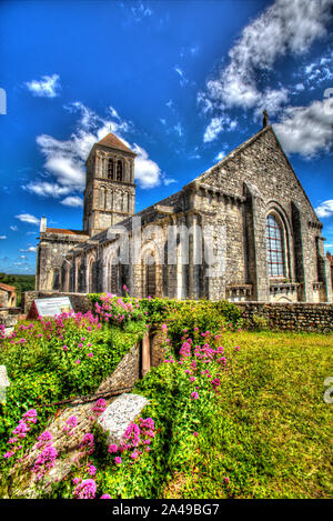 Chauvigny, France. Artistic view of the 12th century Collegiate St-Pierre at Plan Saint-Pierre. Stock Photo