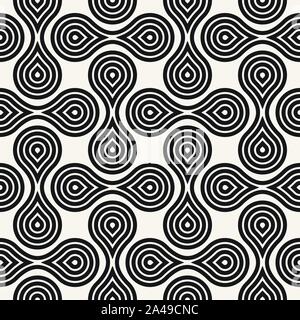 Vector seamless pattern. Concentric circle shapes tiling. Geometric striped ornament. Round lines stylish background. Stock Vector