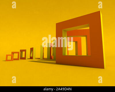 Abstract geometric background with shapes. 3D rendering Stock Photo